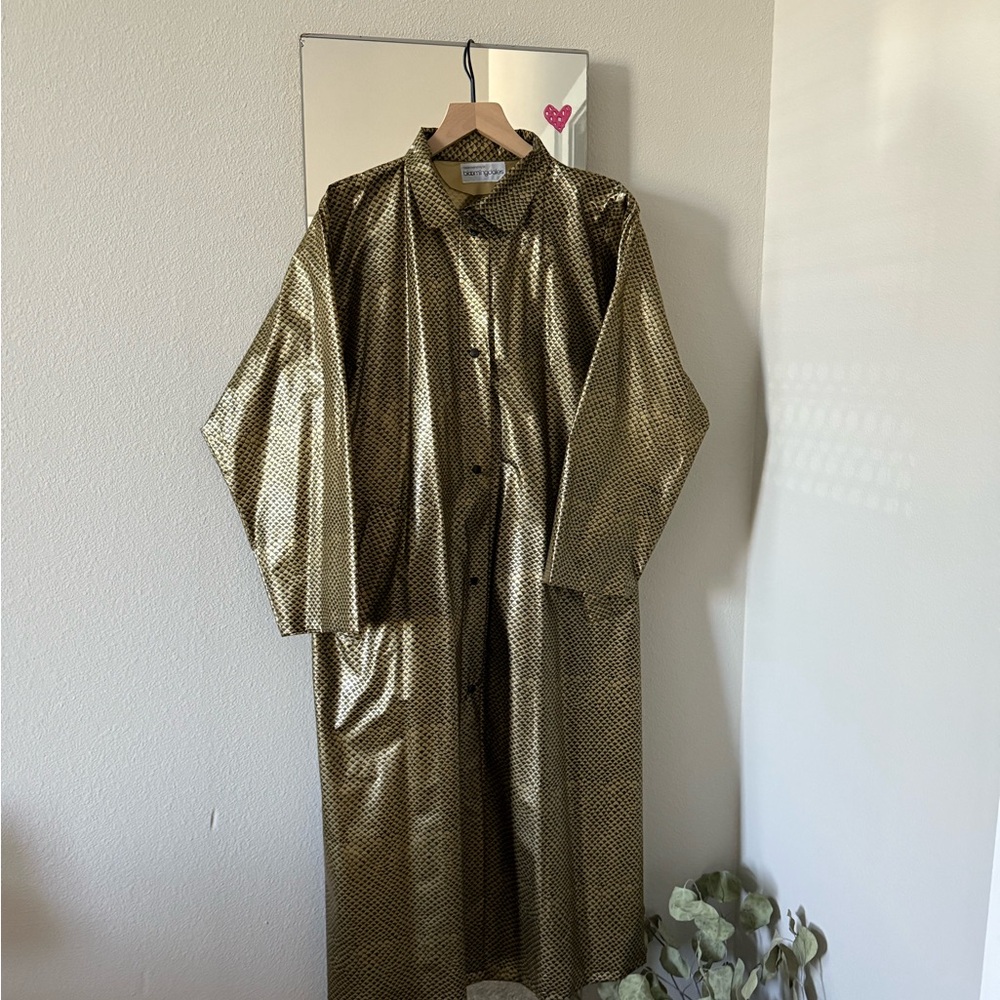 exclusive bloomingdale’s metallic raincoat!!